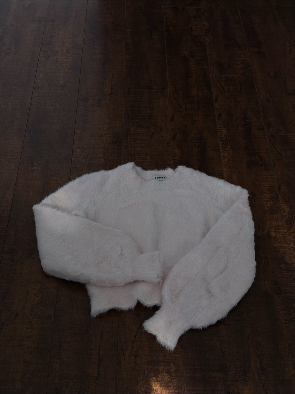 Sunday Best Plush Fuzzy Sweater in Light Pink